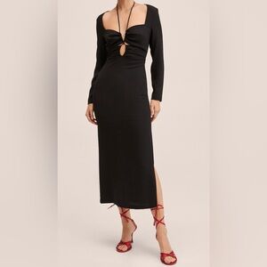 Mango Cut Out Midi/Maxi Dress In Black  This Mango dress size L